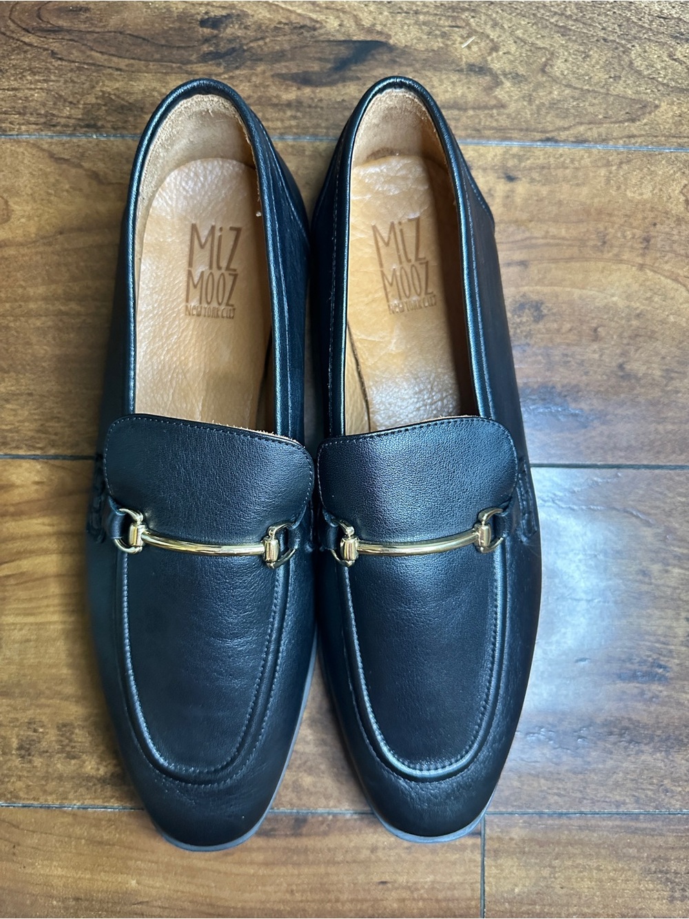 Miz Mooz Paulina Black Leather Bit Loafers